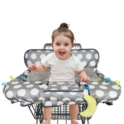 Shopping Cart Cover for Baby/Toddler 2-in-1 High Chair Cover, Easy Attach & Remove, with Cellphone Holder, Pink Strip Star