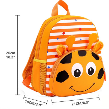 Toddler Backpack Neoprene Zoo Kids Casual Backpack Water Resistance Kindergarten Preschool Bags for Little Boys Girls (Giraffe)