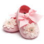 Baby Girls Mary Jane Flats with Bowknot Flowers Soft Newborn Infant First Walkers Crib Shoes Wedding Party Christmas Dress Shoes