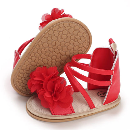 COSANKIM Baby Girl Sandals Rubber Sole Summer Outdoor Infant First Walker Crib Dress Shoes Baby Sandals