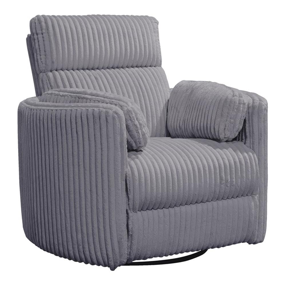 Pemberly Row Contemporary Fabric Swivel Glider Recliner in Ivory
