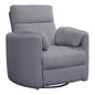 Pemberly Row Contemporary Fabric Swivel Glider Recliner in Ivory
