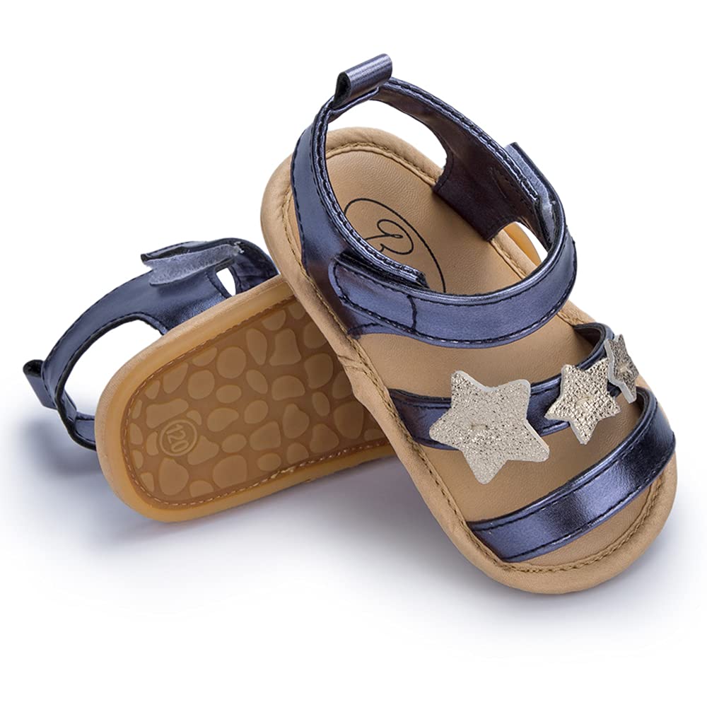 GAISUMMI Baby Girls Sandals Summer Bowknot Infant Crib Shoes Toddler Pu Leather Soft Rubber Sole First Walkers