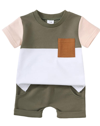 Yvowming Toddler Baby Boy Clothes Kids Summer Truck Print T Shirt Short Set with Pockets 0-4T