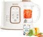 Large 4.5 Cup Baby Food Maker, 4-1 Steamer and Blender Food Processor for Homemade Organic Puree Smoothie Mash, Sterilize and Warm Function, 6 Pack Reusable Food Pouches, Baby Essentials