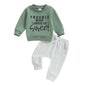 Toddler Baby Boy Fall Clothes Letter Print Long Sleeve Sweatshirt Elastic Pants Cute Kids Winter Outfits