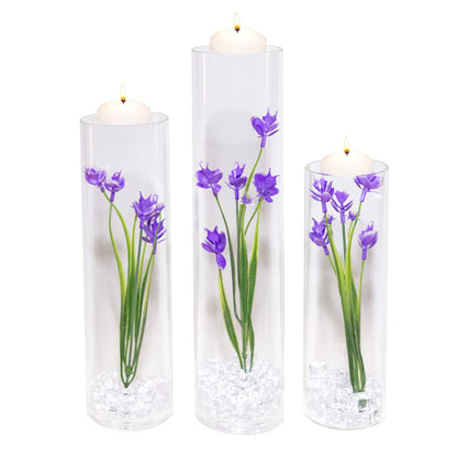 Artificial Phalaenopsis with Candles Diamond Lace Nearly Natural Orchid for Table Centerpiece Wedding Party Home Bar Restaurant Festival Decoration Pink Suit