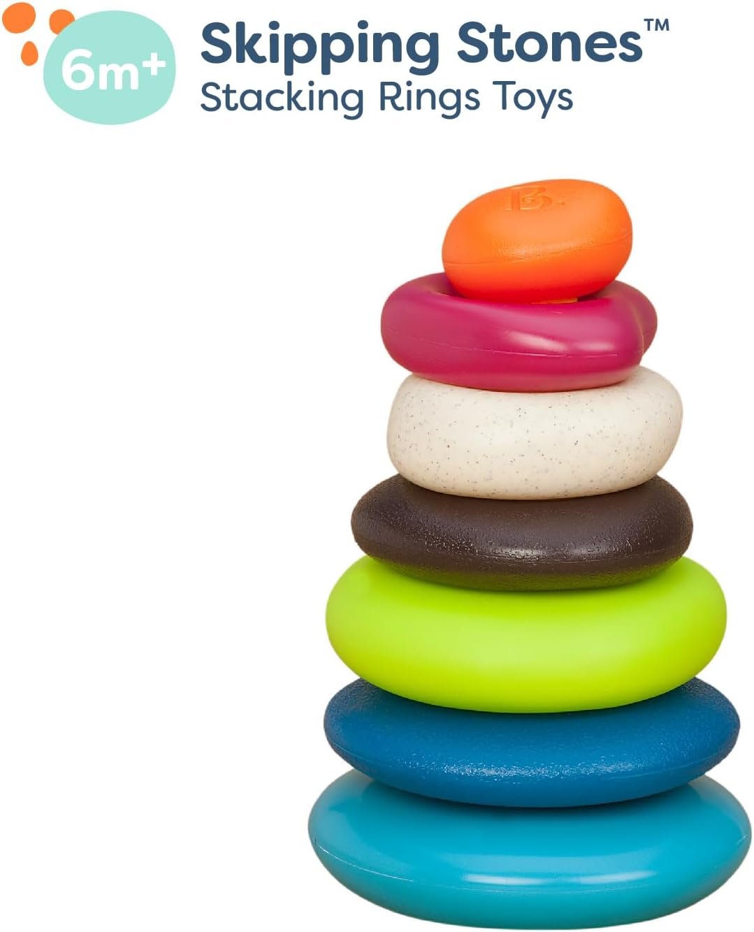B. toys – Sensory Baby Toys – Soft Baby Blocks – Stacking Drip Cups – Numbers, Shapes & Animals – 6 Months + – Stackin' Squishies
