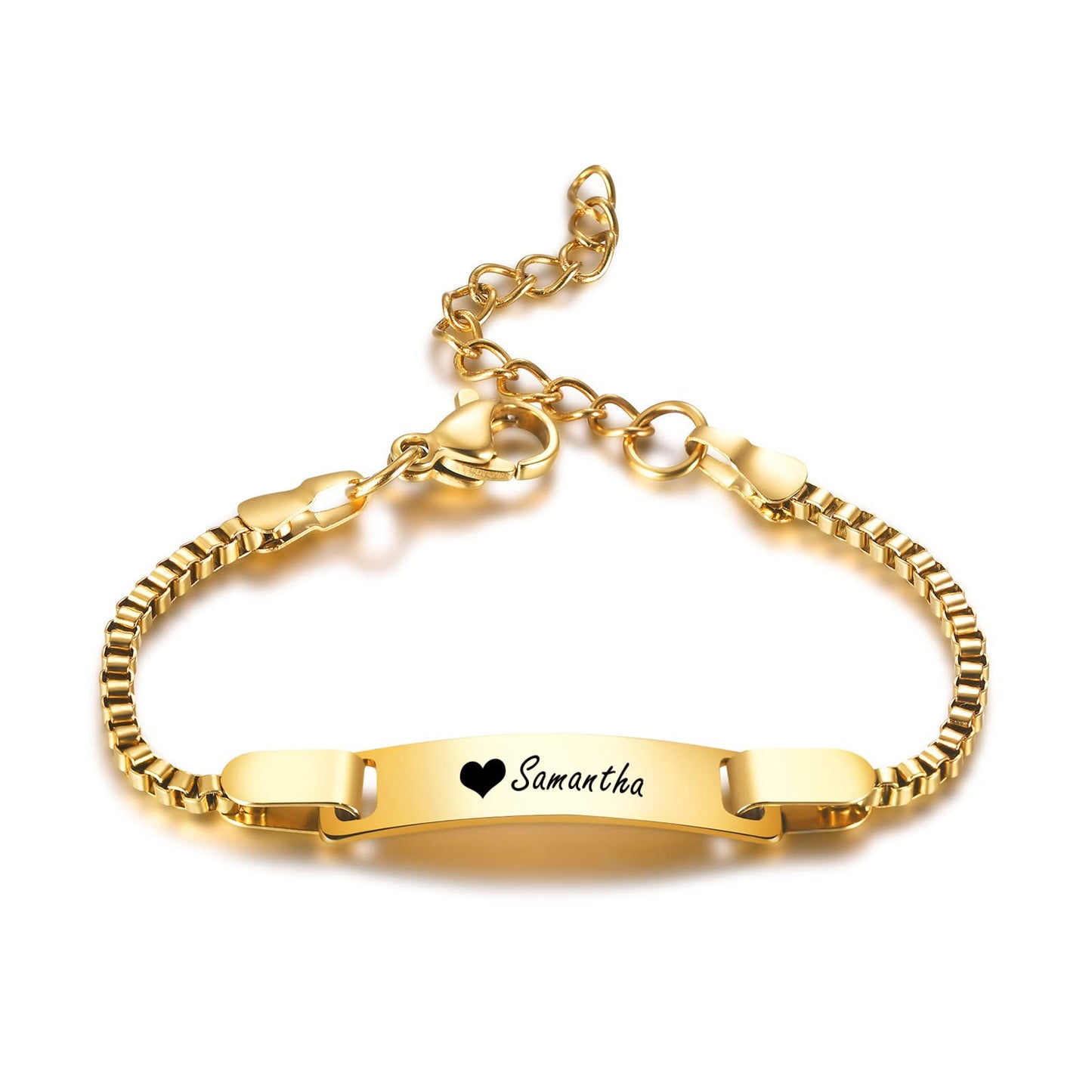 Personalized Baby Bar Bracelet : 18K Gold Plated Custom Name ID Plate Bracelet for Children Toddler from Mom, Engraved Kid Name for Daughter Son, New Born Birthday Gift,Adjustable,Nickel free
