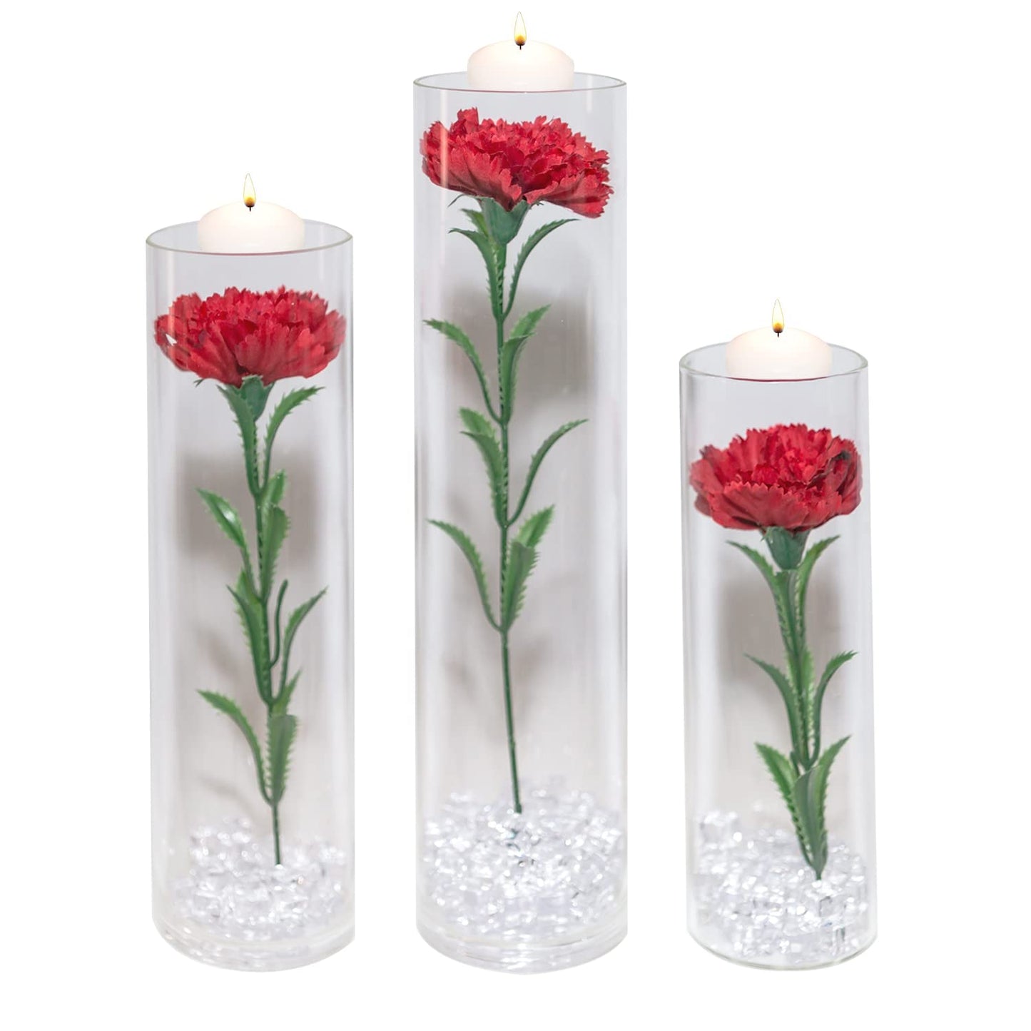 Artificial Phalaenopsis with Candles Diamond Lace Nearly Natural Orchid for Table Centerpiece Wedding Party Home Bar Restaurant Festival Decoration Pink Suit