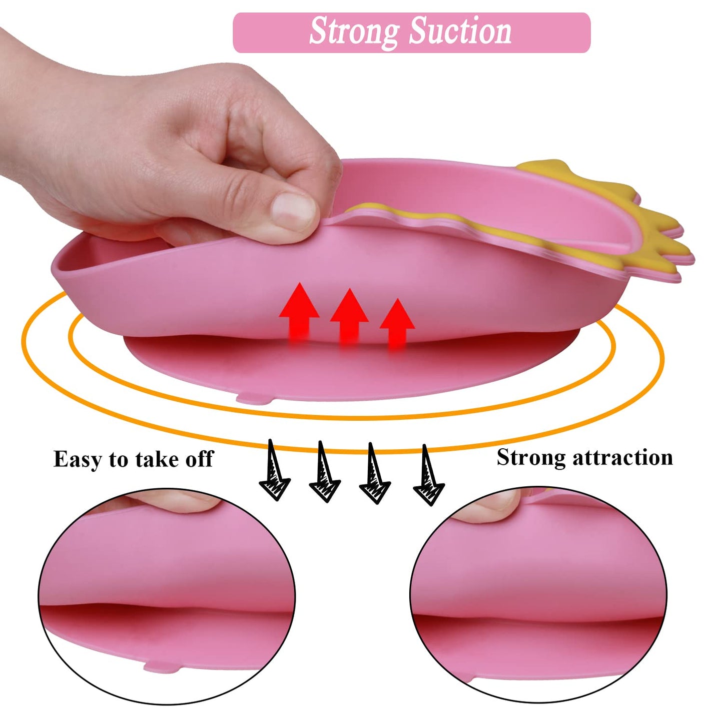 Silicone Suction Plates for Baby Toddler with Spoon Fork set Divided Dinosaurs Plates Self Feeding Training Baby Dinner Plate-Green Dinosaurs Plate Set