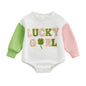 Easter Newborn Baby Girl Clothes Fuzzy Bunny Embroidery Romper Sweatshirt Bubble Jumpsuit Toddler Baby Girl Outfit