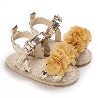 COSANKIM Baby Girl Sandals Rubber Sole Summer Outdoor Infant First Walker Crib Dress Shoes Baby Sandals