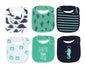 Maiwa 6 Pack Waterproof Cotton Baby Bibs for Girls Boys for Drooling Eating with Snaps