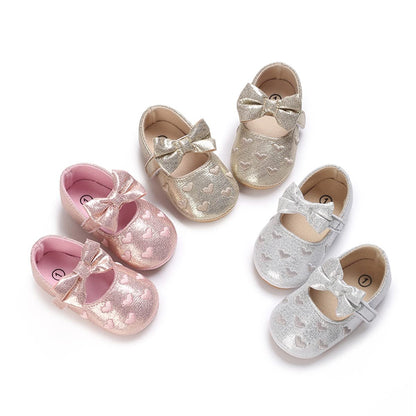 LAFEGEN Baby Girls Mary Jane Flats with Bownot Non Slip Soft Sole PU Leather Newborn Infant Toddler First Walker Cirb Dress Shoes