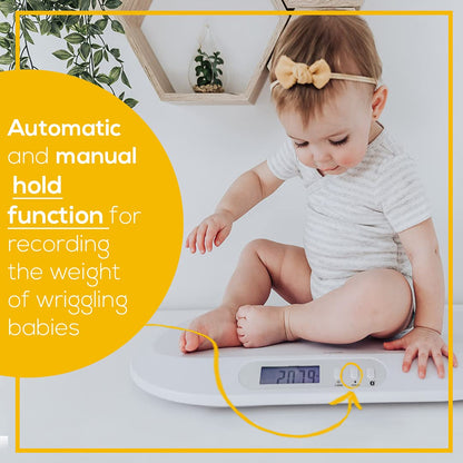 Beurer BY82 Multifunctional Baby Scale for Infants, Pets, Kids, & Adults up to 396lbs, Measures in 4 Units with Backlit Digital Display & Hold Function for Accuracy, Animal Scale for Cats and Dogs