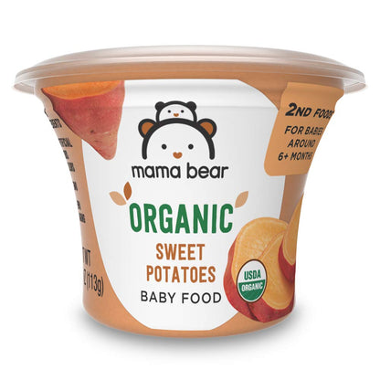 Amazon Brand - Mama Bear Organic Baby Food, Fruit Variety Pack, Apples, Apple Berry Blend, Bananas, Pears, vegetarian, 4 ounce (Pack of 12)