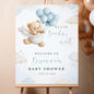 Personalized We Can Bearly Wait Baby Shower Welcome Sign, Welcome to Baby Shower Sign - Teddy Bear & Balloon Theme Décor #5