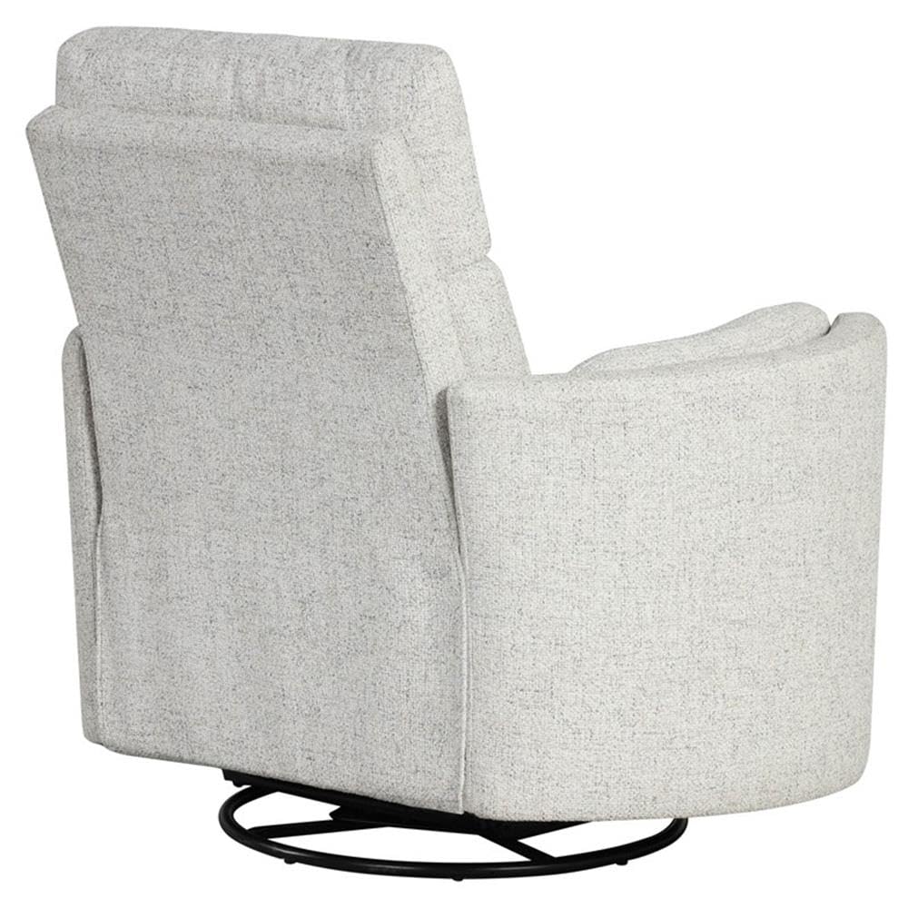 Pemberly Row Contemporary Fabric Swivel Glider Recliner in Ivory