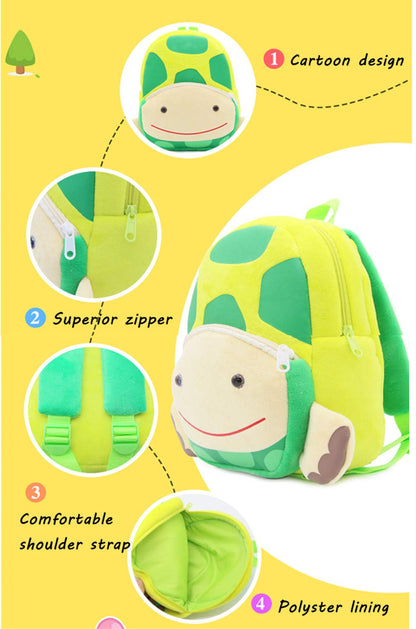 Ladyzone Toddler Backpack Zoo Animals Backpacks Cute Plush Bag Cartoon 10" Preschool Book Bag For 2+ Years Girls Boys