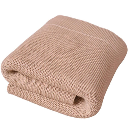 Knitted Organic Cotton Baby Blanket- Swaddle Blanket, 30" x 40" Soft Receiving Blanket for Newborn (Mochachino)