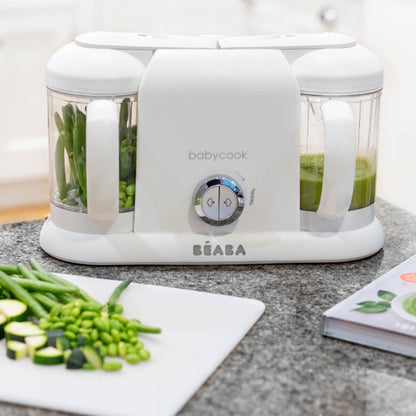 BEABA Babycook Duo 4 in 1 Baby Food Maker, Puree Steamer and Blender for Purees, Grinder with Auto Steam Cooking, Lrg 9.1 Cup Capacity, Makes 54 Servings in 20 Mins, Charcoal