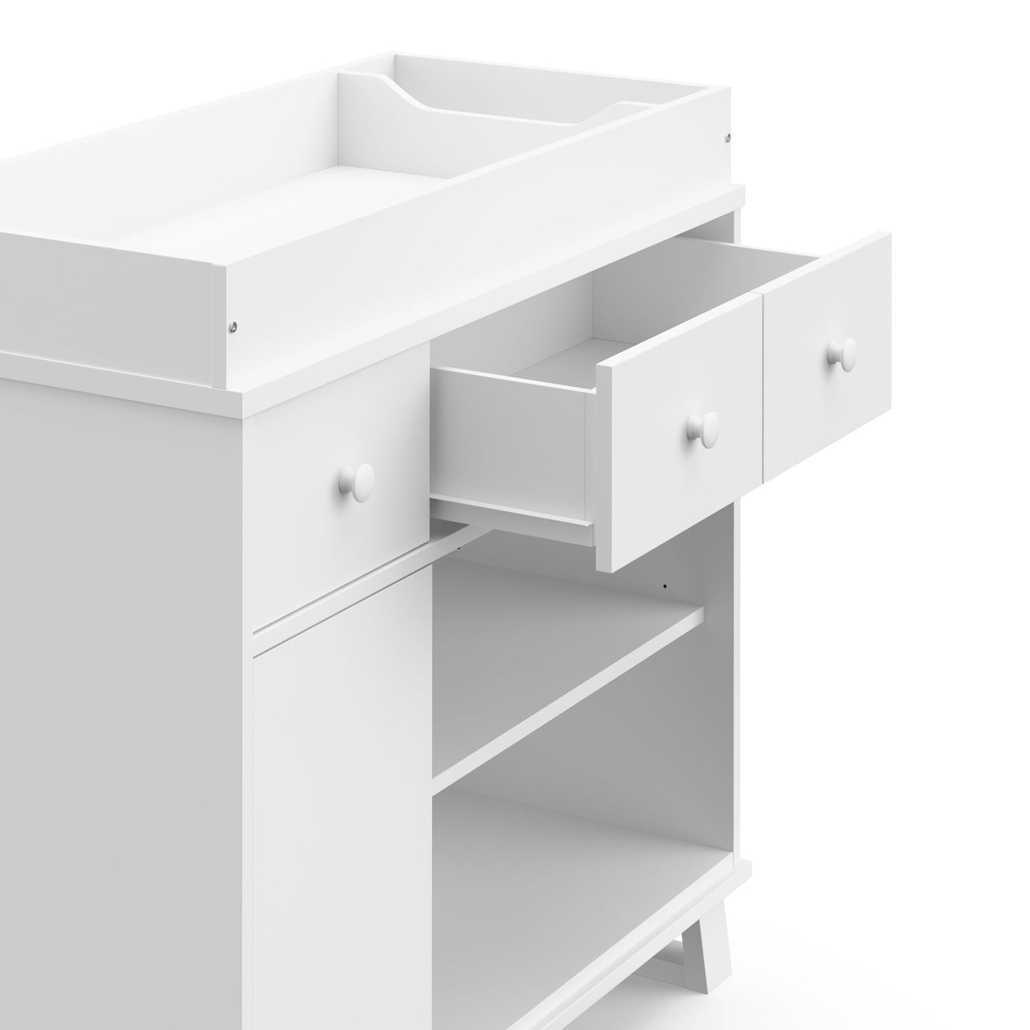 Storkcraft Modern Nursery Changing Table Dresser (White with White) – GREENGUARD Gold Certified, Dresser for Nursery, Changing Table With Drawers