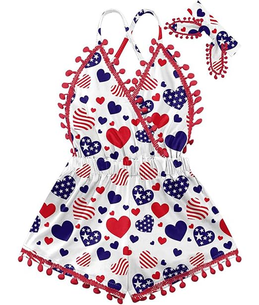 6M-3T Baby Girl Backless Bodysuit Outfit Set Romper Jumpsuit with Headband