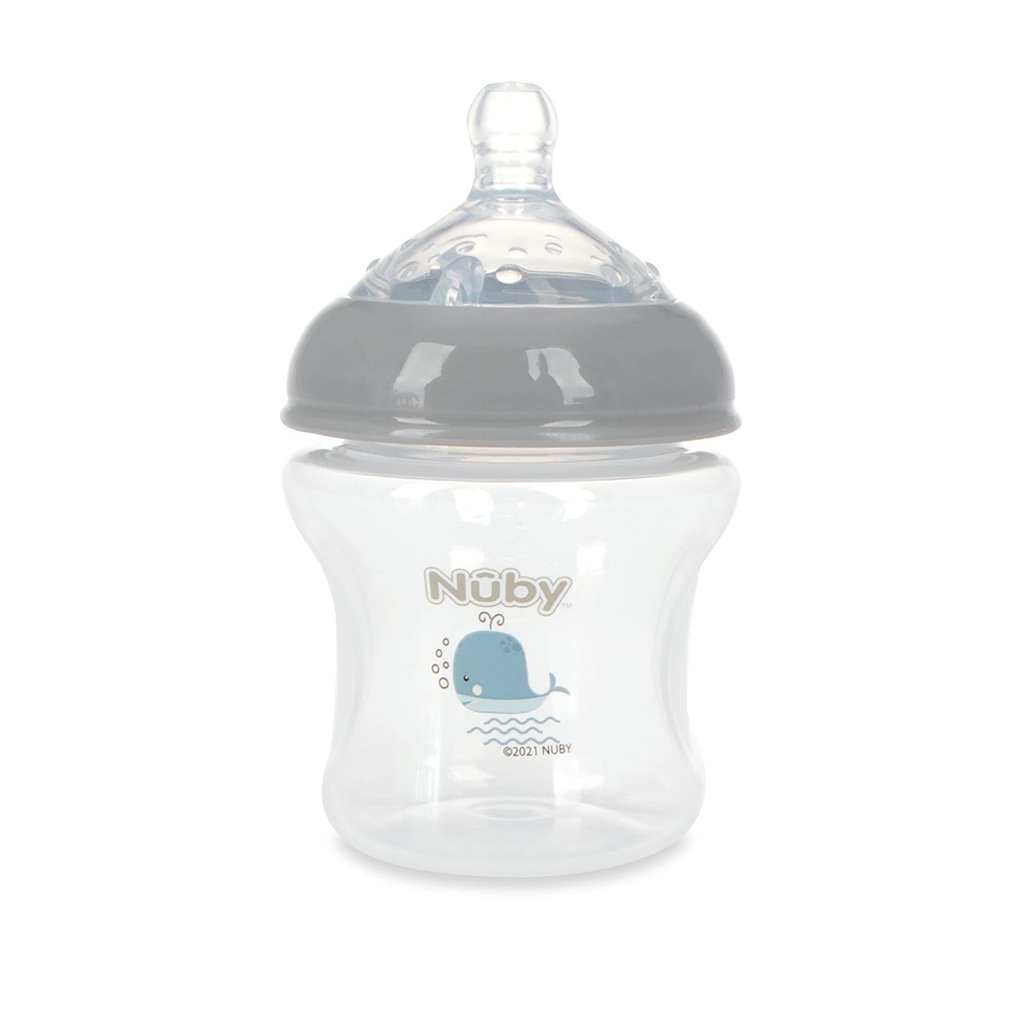 Nuby 3-Pack Infant Feeding Bottles with Slow Flow Breast Size Silicone Nipple: 0+ Months, 6oz, 3 Pack Set: Delicate Star, Rainbow, Butterfly Prints