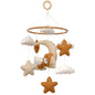 Crib Mobile for Girls, Sleeping Princess Bear Baby Mobile for Crib, Handmade Felt Crib Mobile, Baby Crib Mobile with Cloud and Stars, Nursery Baby Mobile for Bassinet (Cinnamon)