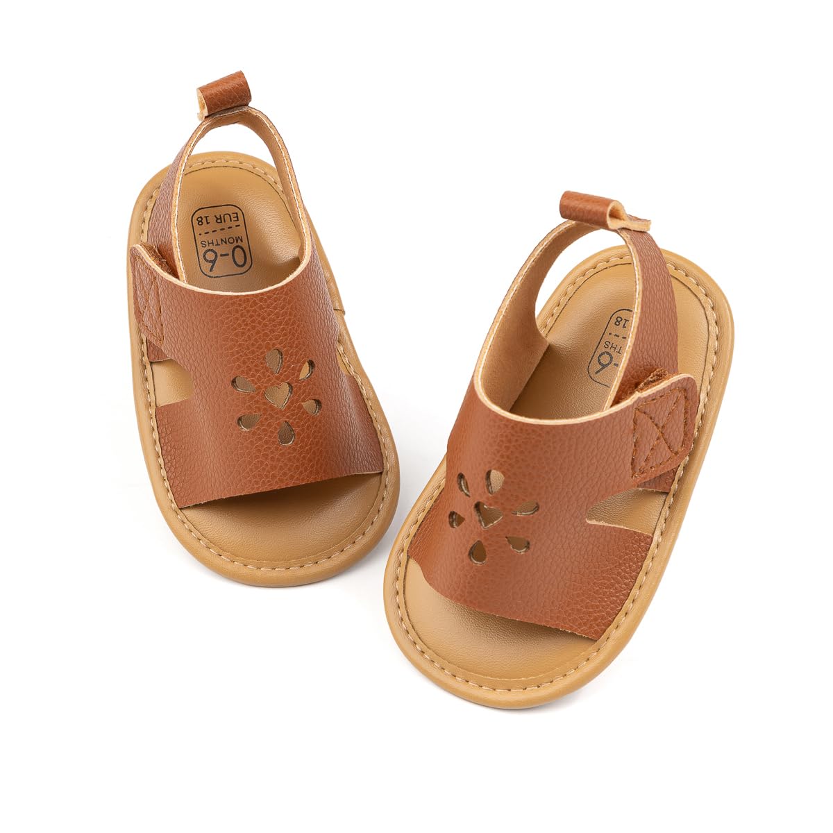 Sawimlgy Baby Girls Boys Sandals Summer Flowers Shoe Rubber Sole PU Leather Mesh Infant Toddler First Walkers Princess Dress Outdoor Shoes