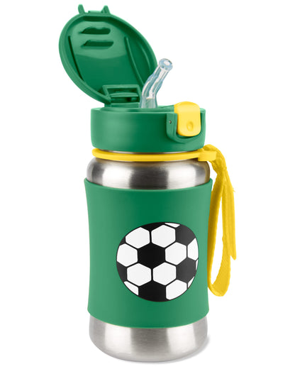Skip Hop Toddler Sippy Cup with Straw, Sparks Stainless Steel Straw Bottle, Ice Cream