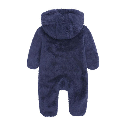 Newborn Baby Jumpsuit Hooded Fleece Rompers Long Sleeve Onesies Outwear Outfits