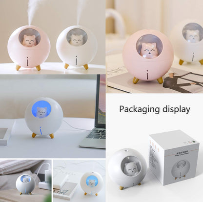 Lovely Quiet Mini Humidifier for Nursery - 7-Color Light, 2 Spray Modes, Auto Shut Off (White)