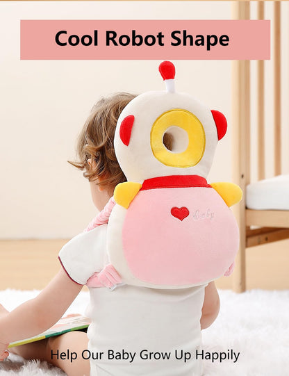 JunNeng Baby Head Protector Backpack, Toddler Walking Fall Head Protection, Pink Butterfly
