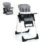 INFANS High Chair for Babies & Toddlers, Foldable Highchair with Multiple Adjustable Backrest, Footrest and Seat Height, Removable Tray, Detachable PU Leather Cushion, Built-in Rear Wheels (Black)
