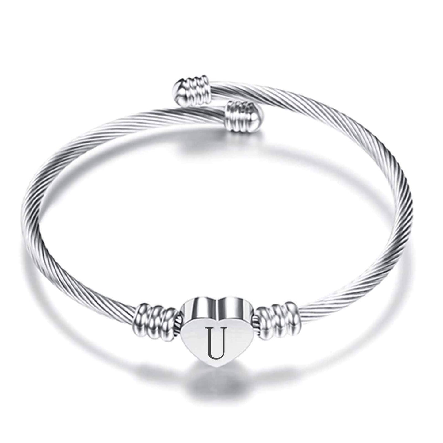 VQYSKO Gold Bracelets for Girls-A to Z Stainless Steel Heart Initial Girl Jewellery, Birthday Gifts for Girls