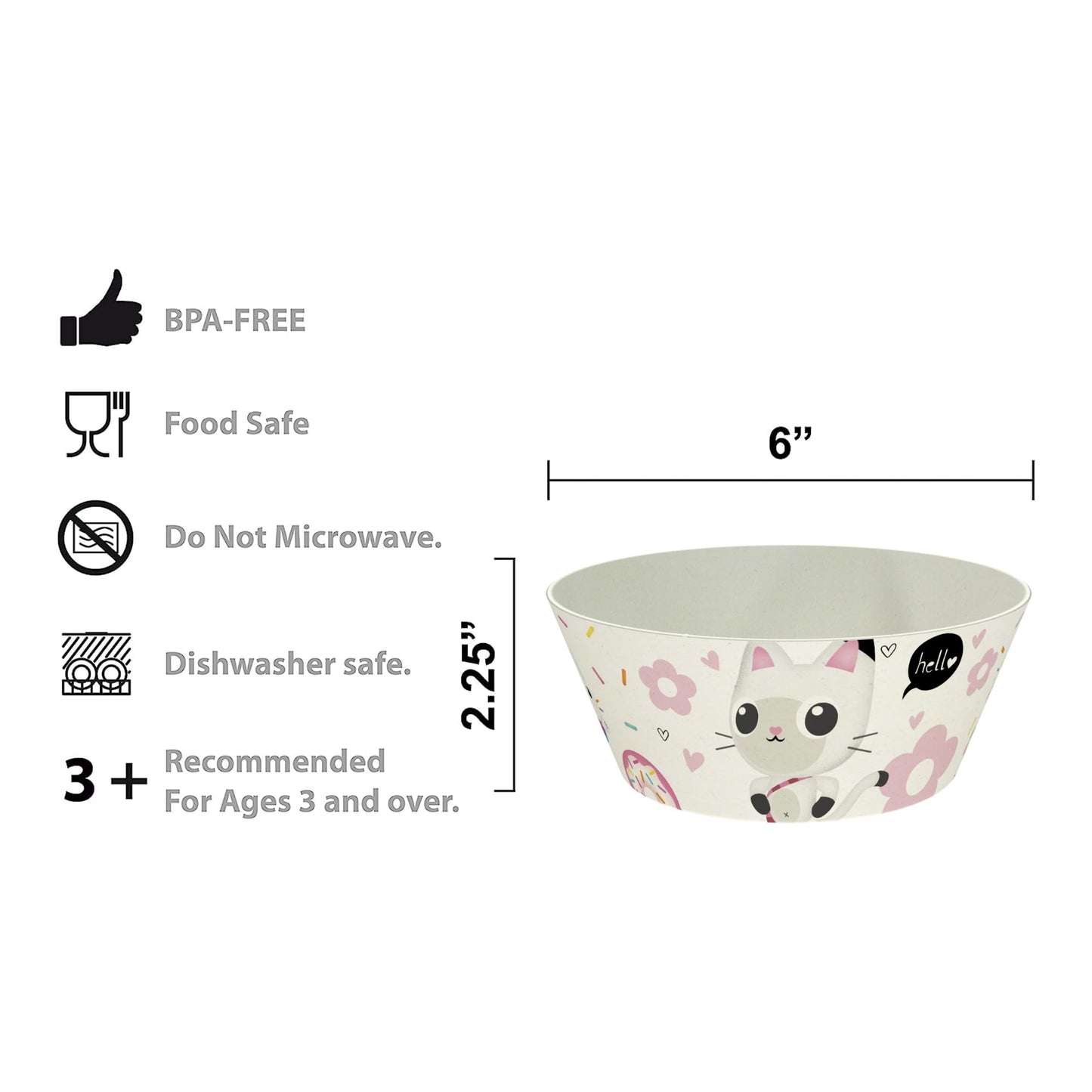 Zak Designs 5-Piece Dinnerware Set, Baby Shark - Durable Plastic & Stainless Steel - Includes Water Bottle, 8-Inch Plate, 6-Inch Bowl, Fork & Spoon - Suitable for Kids Ages 3+