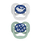 Dr. Brown's Advantage Glow-in-the-Dark Baby Pacifier, Fully Symmetrical Soother with Soft Silicone Bulb, Lavender Love-Coral Ocean, 0-6m, BPA Free, 4 Pack