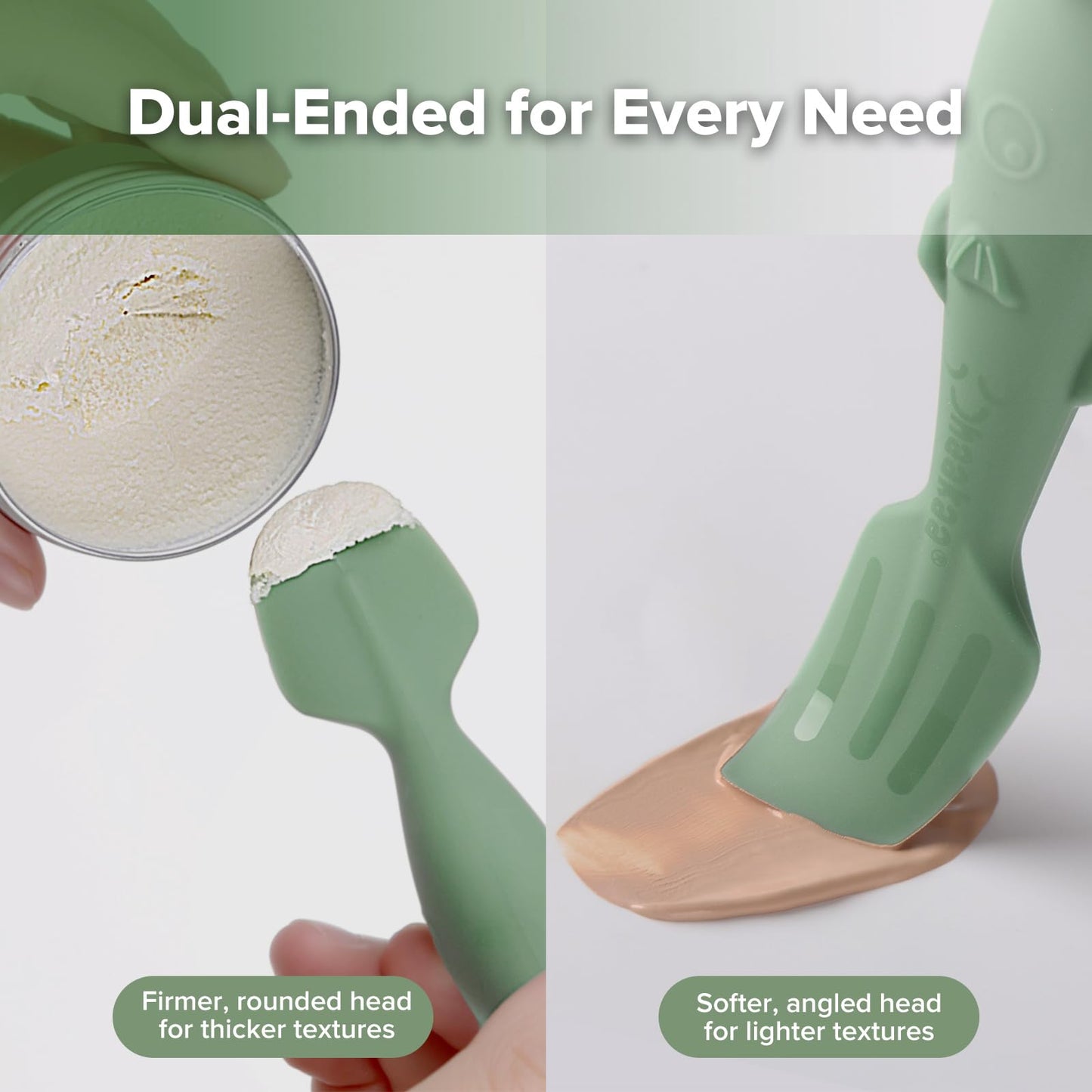 haakaa Baby Diaper Cream Spatula, NoMess Dual-Ended Silicone Diaper Rash Cream Applicator with Hygienic Case, Butt Spatula for Baby