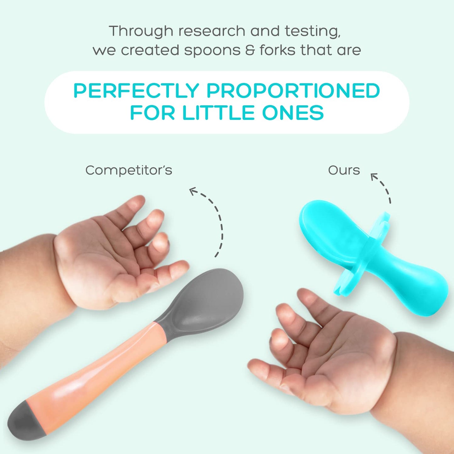 grabease Baby Essentials Must-Haves - Complete Feeding Set for Baby-Led Weaning and Portion Control - Suction Bottoms 4 Piece Set, BPA and Phthalates-Free, Blush