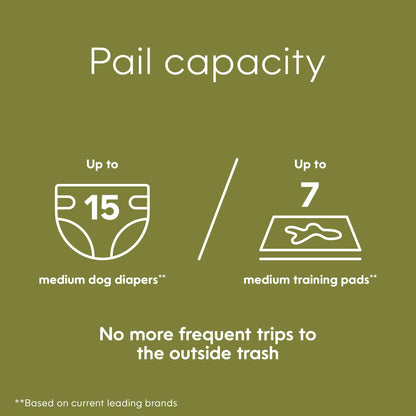 Pail | Dog Waste Disposal System for Outdoor and Indoor Odor Control | Dog Poop Trash can | Includes 1 Square Refill Bag That Lasts up to 2 Months