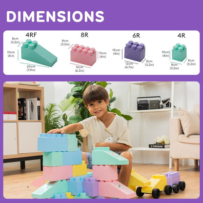 Giant Plastic Blocks Jumbo, Big Blocks, Jumbo Blocks, Big Building Blocks Jumbo, Giant Blocks, Huge Blocks, Jumbo Building Blocks, 86 Pieces Large Blocks for Kids Ages 1 to 8 86 pcs blocks with wheels