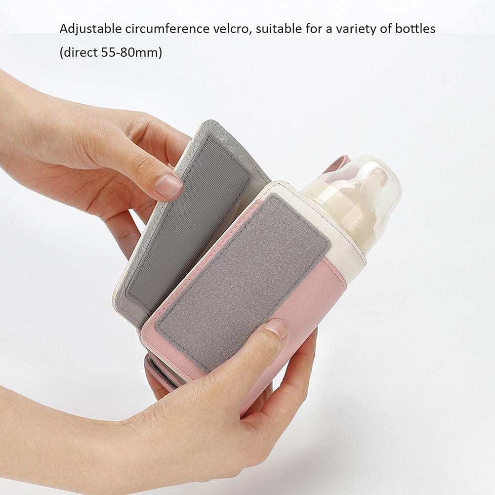 Bottle Warmer Bag 3 Temperature Adjustable Portable Baby Bottle Warmer for Connecting to Mobile Power