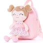 Gloveleya Toddler Backpack Baby Ballerina Girl Gifts Plush Curly Hair Ballet Backpack - Black Blonde 9 inches