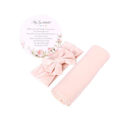 Galabloomer Newborn Receiving Blanket Headband Set Baby Flower Swaddle (vintage flower)