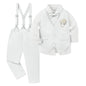 WESIDOM Toddler Boy Clothes Suit Formal Dress Shirt+Bowtie+Vest+Boutonniere+Suspender Pants Boys Gentleman Outfits Set