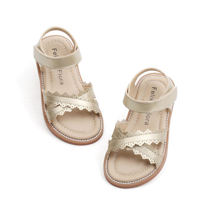 Felix & Flora Toddler Girl Sandals - Little Girl Easter Summer Dress Shoes Lightweight Open Toe Beach Holiday.