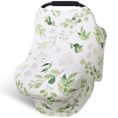 Rquite All-in-1 Car Seat Cover Baby, Carseat Covers for Girl Boy, Stretchy Soft Infant Car Seat Cover, Multi-use Baby Carrier Cover, Car Seat Canopy, Stroller Sun Shade, Nursing Breastfeeding Cover
