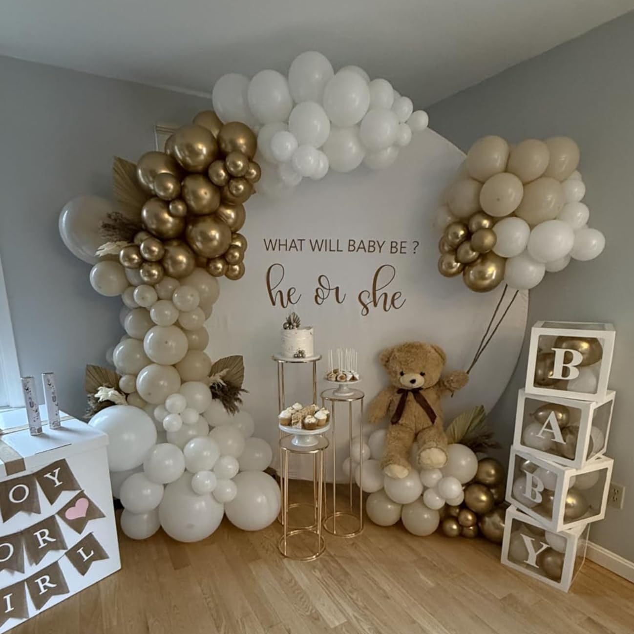 Sage Green Balloons Arch Double Stuffed, Olive Dusty Green Brown Beige Neutral Balloon Garland Kit, White Sand Apricot Tan Latex Balloon for Baby Shower Birthday Jungle Safari Party Decoration